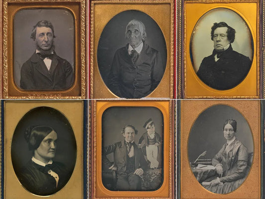 Daguerreotype: An early photographic process using a silvered copper plate.