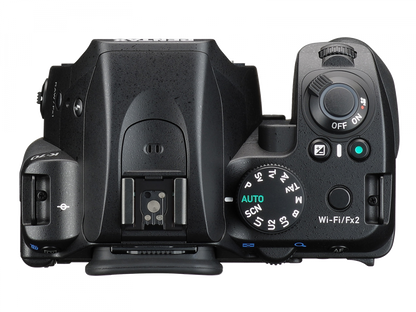Pentax k70 black kit digital camera top view