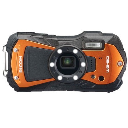 Ricoh wg80 front view in orange