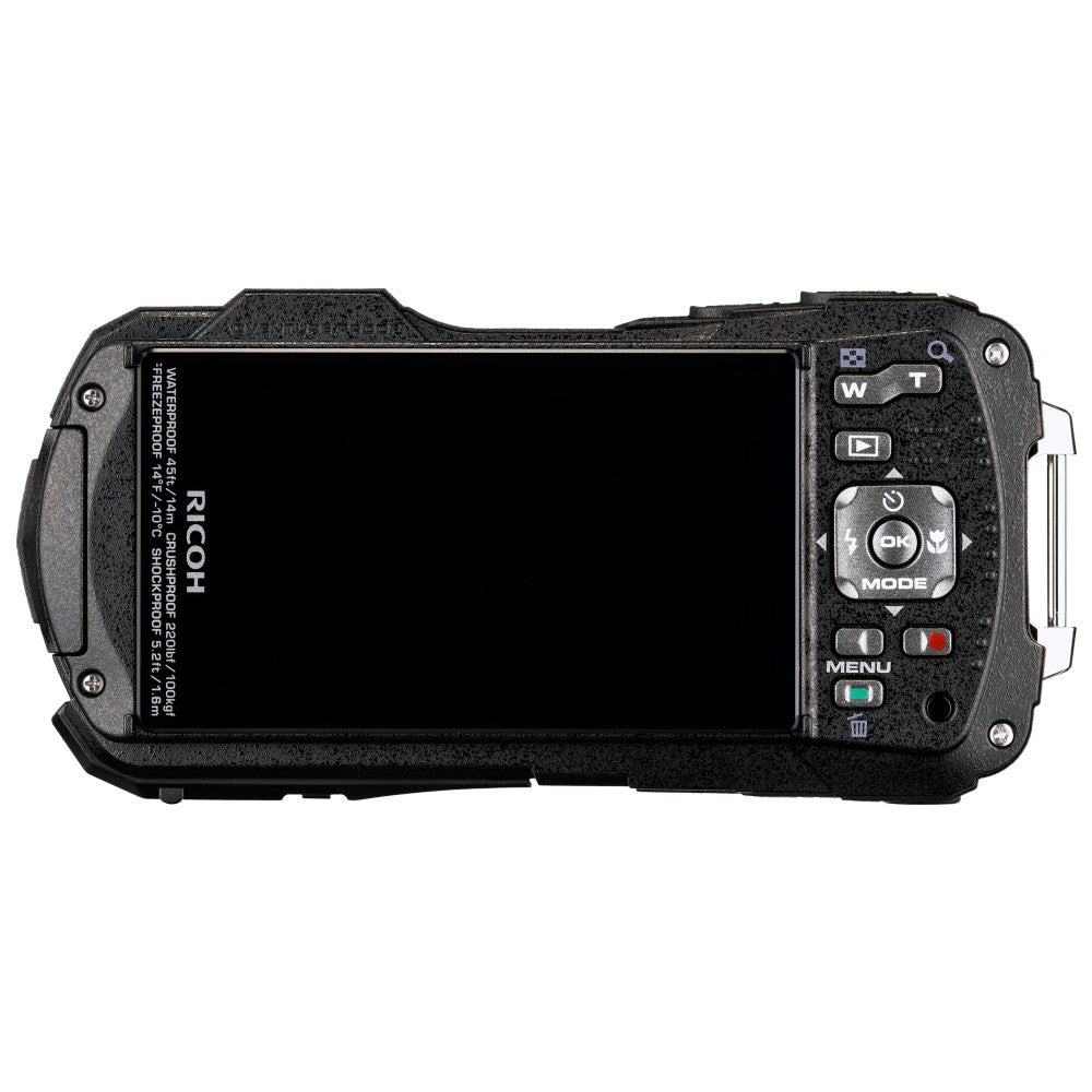 Ricoh wg80 black view of the display screen digital camera