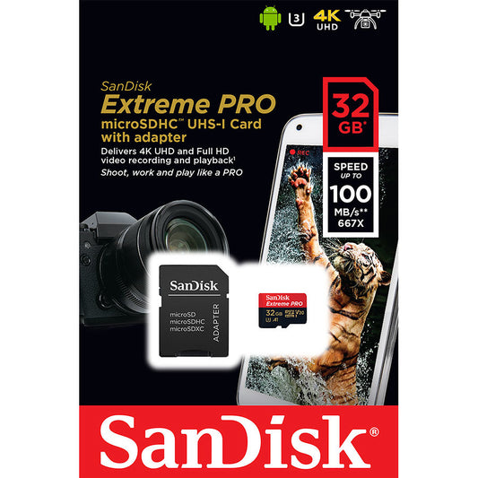 SanDisk Extreme PRO 32gb micro sd card 100mb/s v30